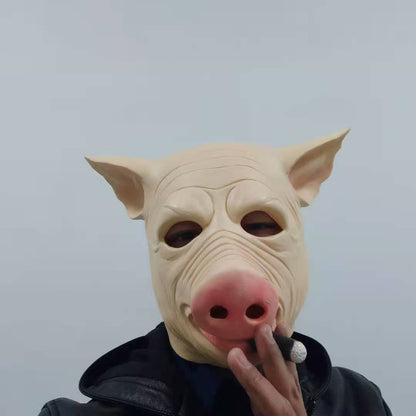 The Smooking Pig Latex Mask Halloween Full Head Party props