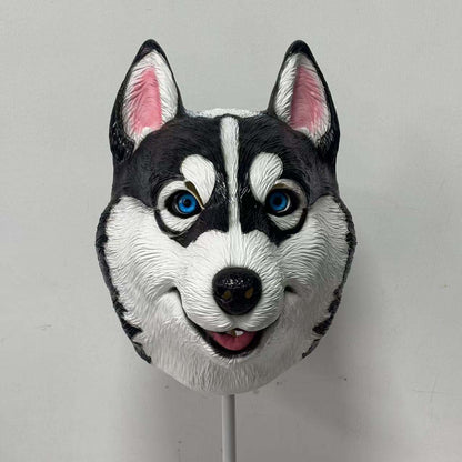 Husky Dog Head Halloween Cosplay Mask Soft Latex Helmet Masks Props
