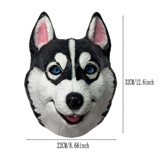 Husky Dog Head Halloween Cosplay Mask Soft Latex Helmet Masks Props