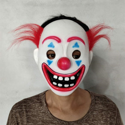 Green Hair Clown Halloween latex Face Mask Cosplay Props