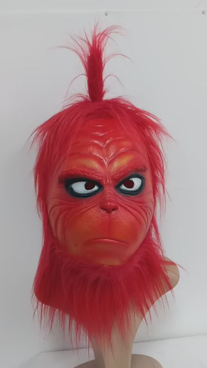 Red Grinch Cosplay Mask Xmas Cosplay Mask Latex Full Head Mask NEW