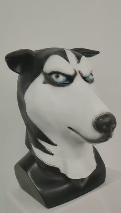 Husky Dog Adult Latex Costume Full Head Mask