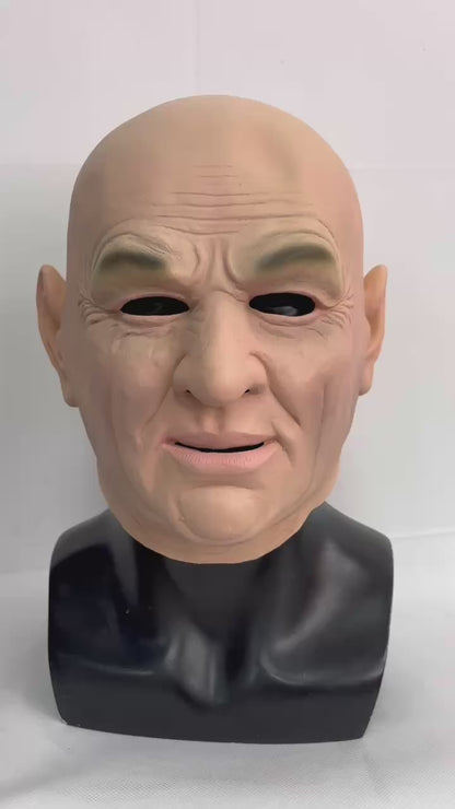 Old Man Latex Full Head Mask Halloween Roleplay Props