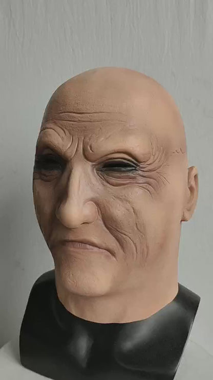 Realistic Male Latex Full Head Mask for Movie Roleplay Cosplay Halloween Props