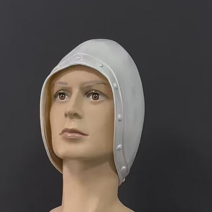 Roman Gladiator Latex Head Hood Vintage Rivet Soldier Helmet Cosplay Accessory