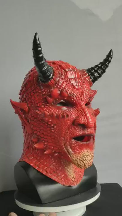 Halloween The Lord of Evil Red Devil Horror High-Quality Latex Deluxe Mask